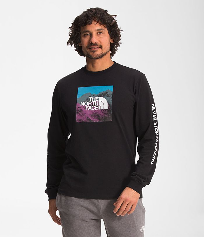 The North Face Long Sleeve Logo Play Mens T-Shirts Black 523418-LPE